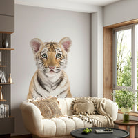 Baby tiger wall art for playful jungle interiors

