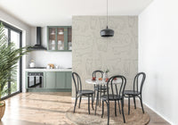 Cat Sketch Art Wallpaper Mural – Modern mural featuring detailed line art of cats in dynamic poses.