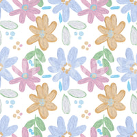 Cute impasto oil painted flowers pattern  Wallpaper⁠