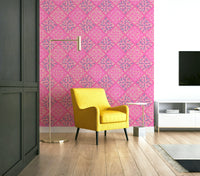 Dahlia Diamonds fuchsia wall mural
