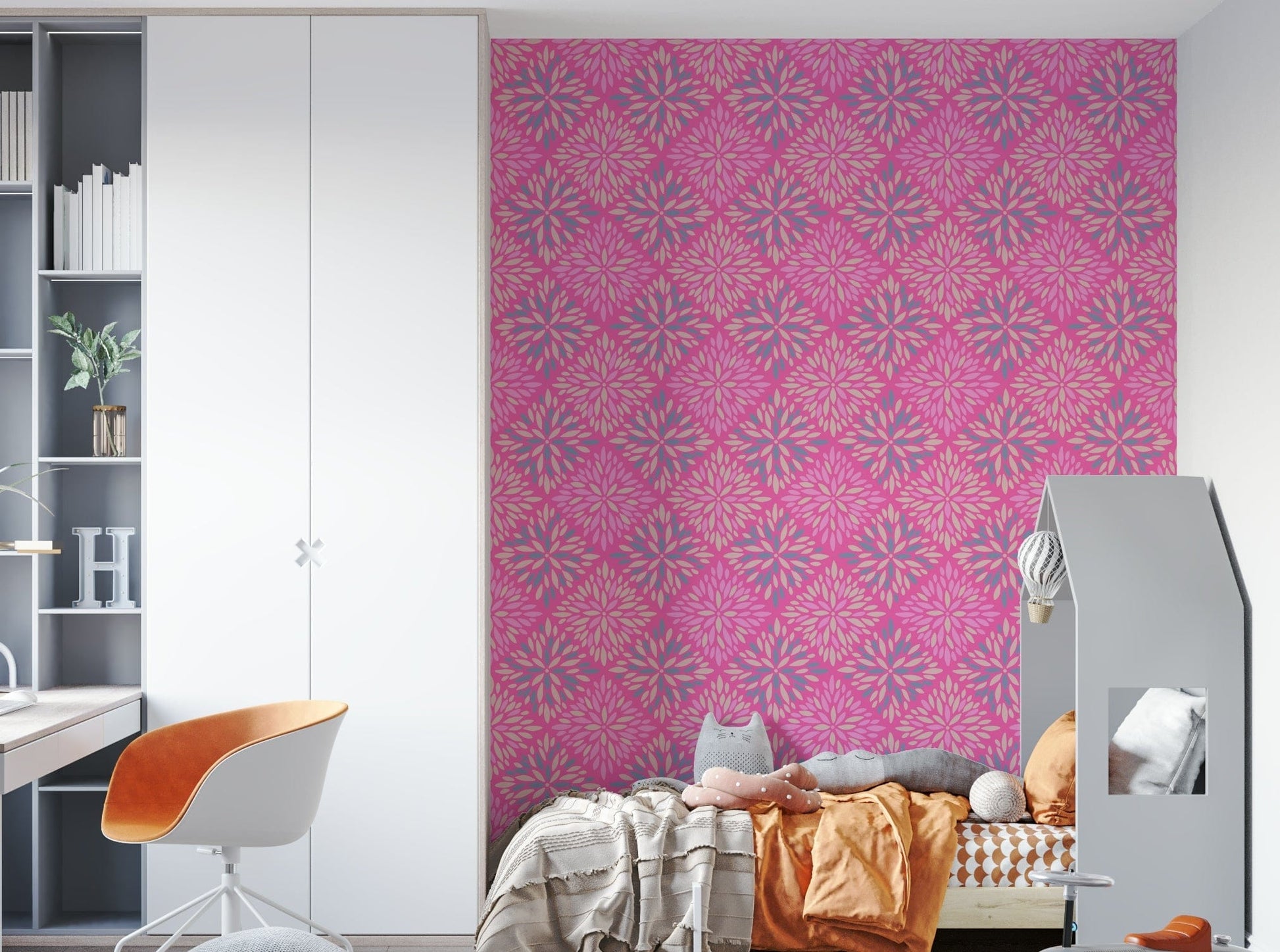 Dahlia Diamonds vibrant wall covering