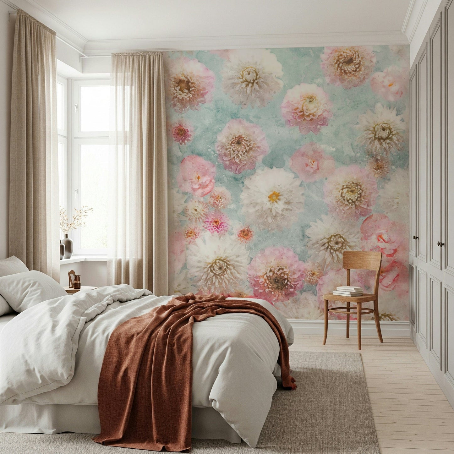 Dahlia Flowers Wall Mural