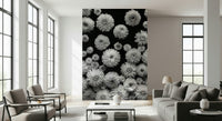 Dahlia Dreamscape wallpaper for walls monochrome bloom pattern.
