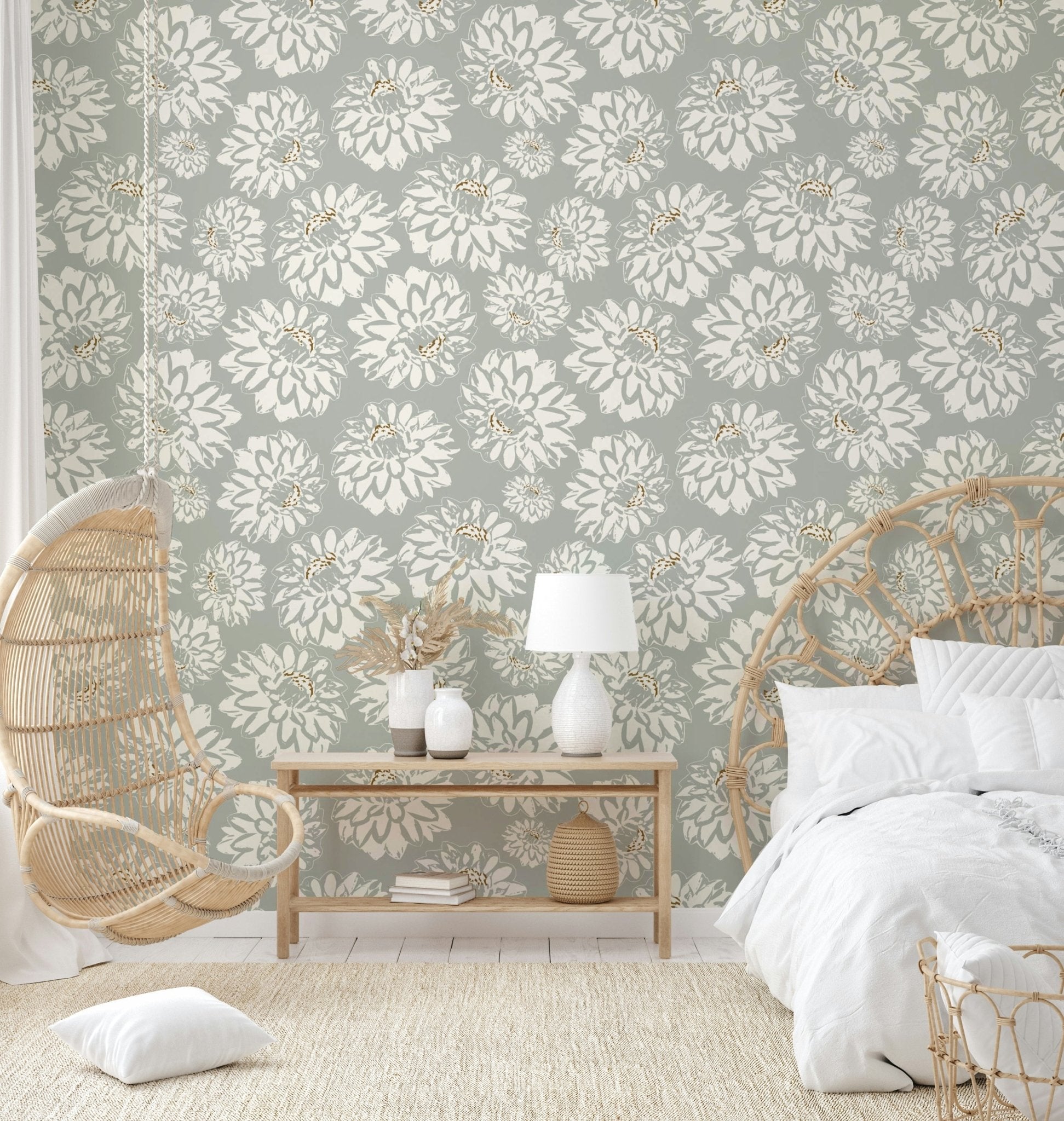 Wallpaper with a soft blue background.

