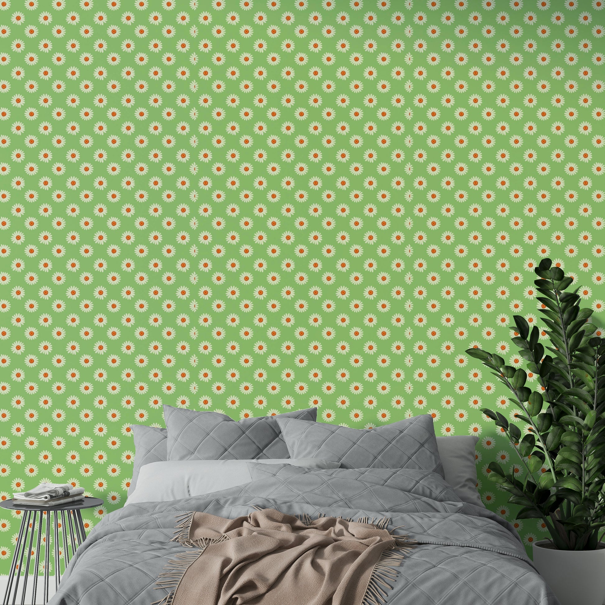 The room's lighting highlights the peaceful feel of the pattern.

