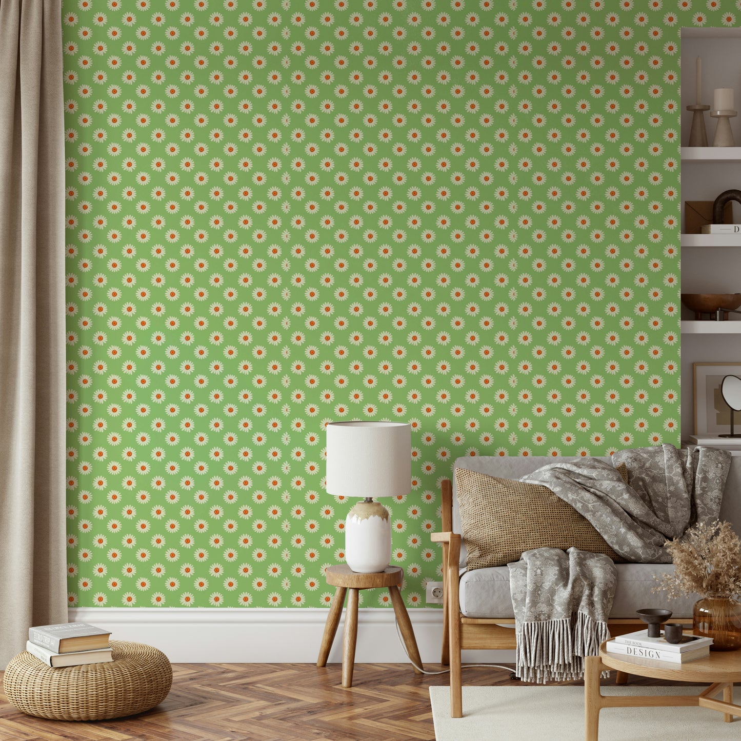 The background is a soft, elegant green.

