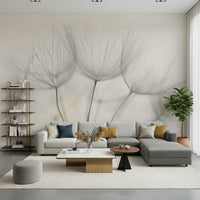 A contemplative flower seed wallpaper mural for a feature wall.

