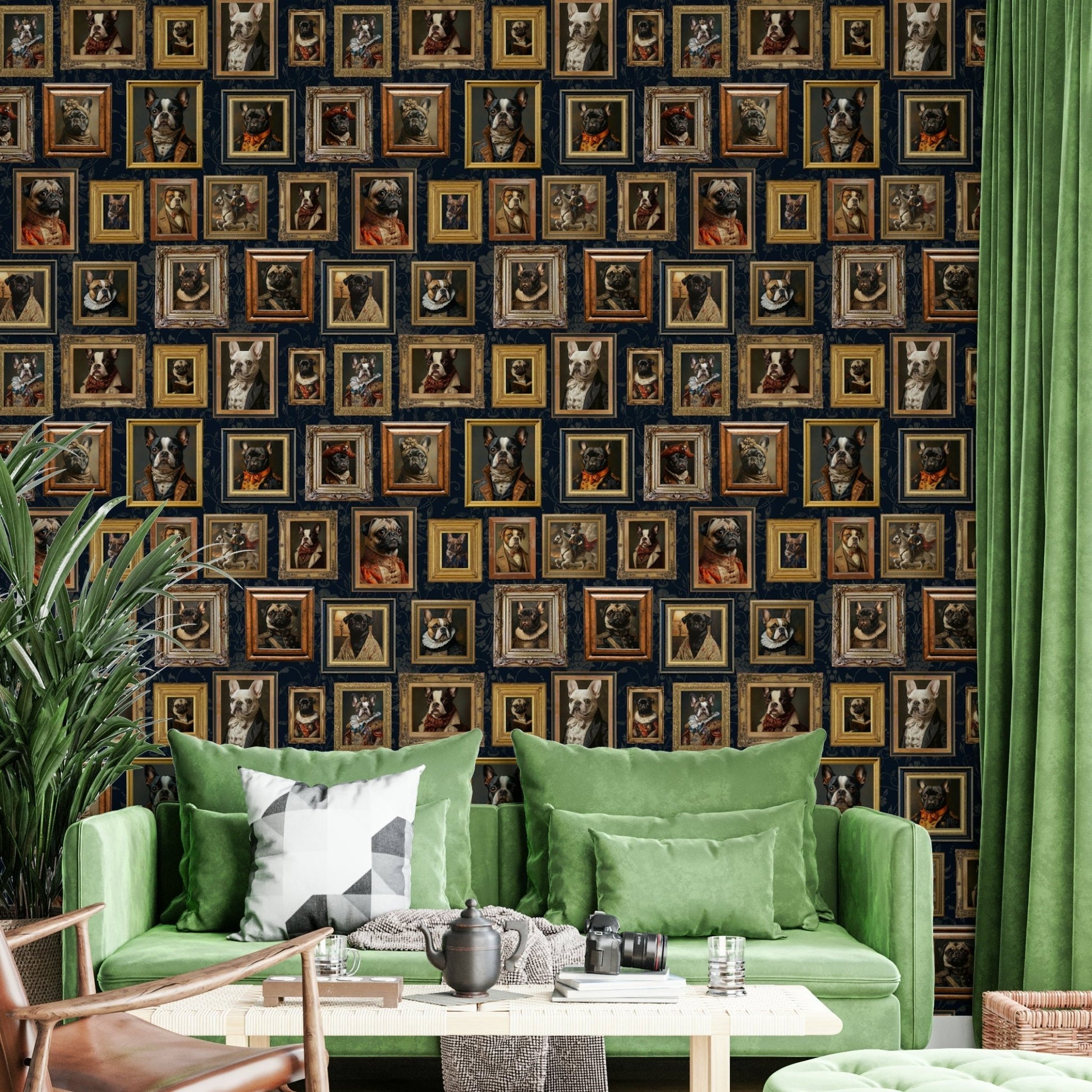 Dapper Dogs mural for a fun living room.

