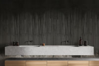 Modern office backdrop with edgy abstract wallpaper