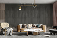 Abstract black wall covering with layered concrete look