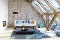 Intricate rose design Dark Academia wallpaper for modern spaces

