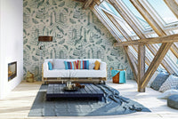 Ivy wallpaper with historic toile de Jouy artwork

