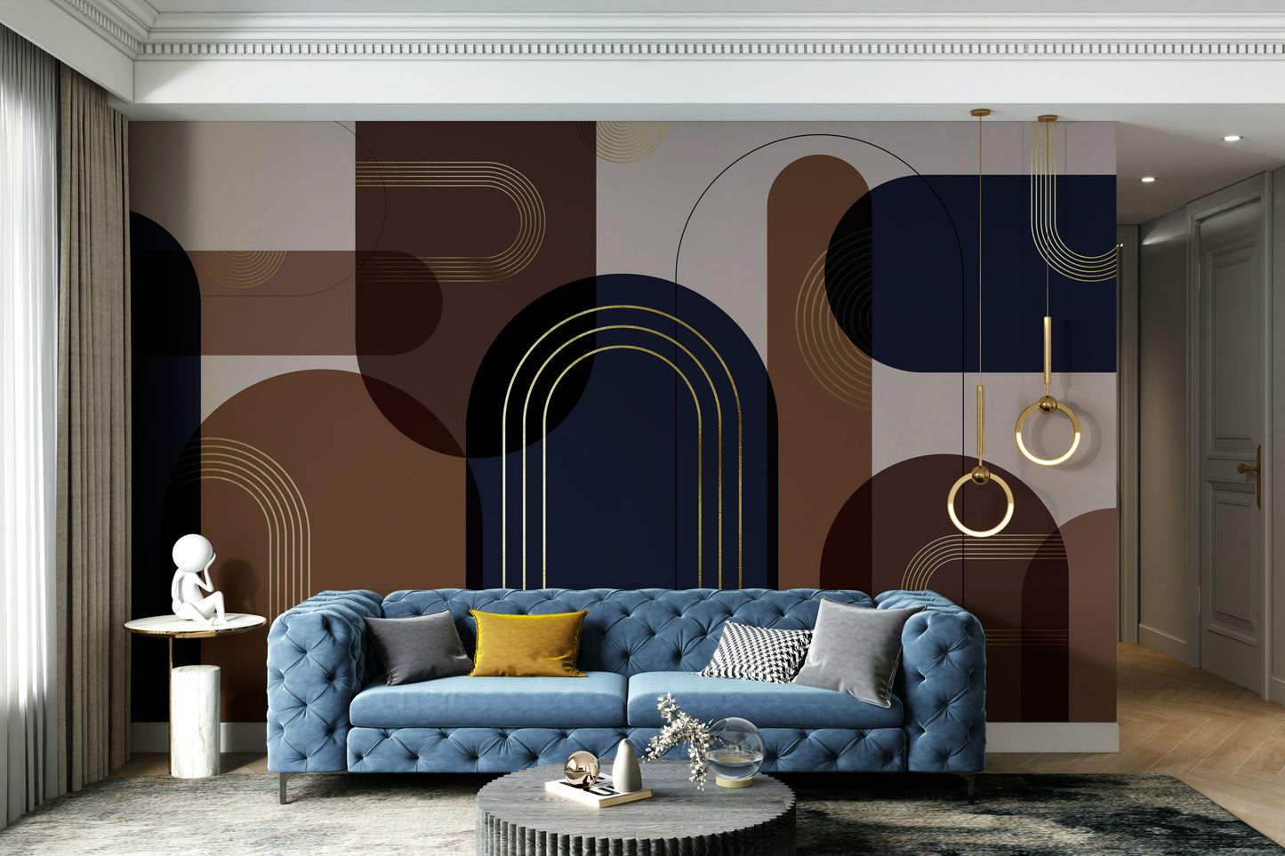 Sophisticated arched wallpaper for walls

