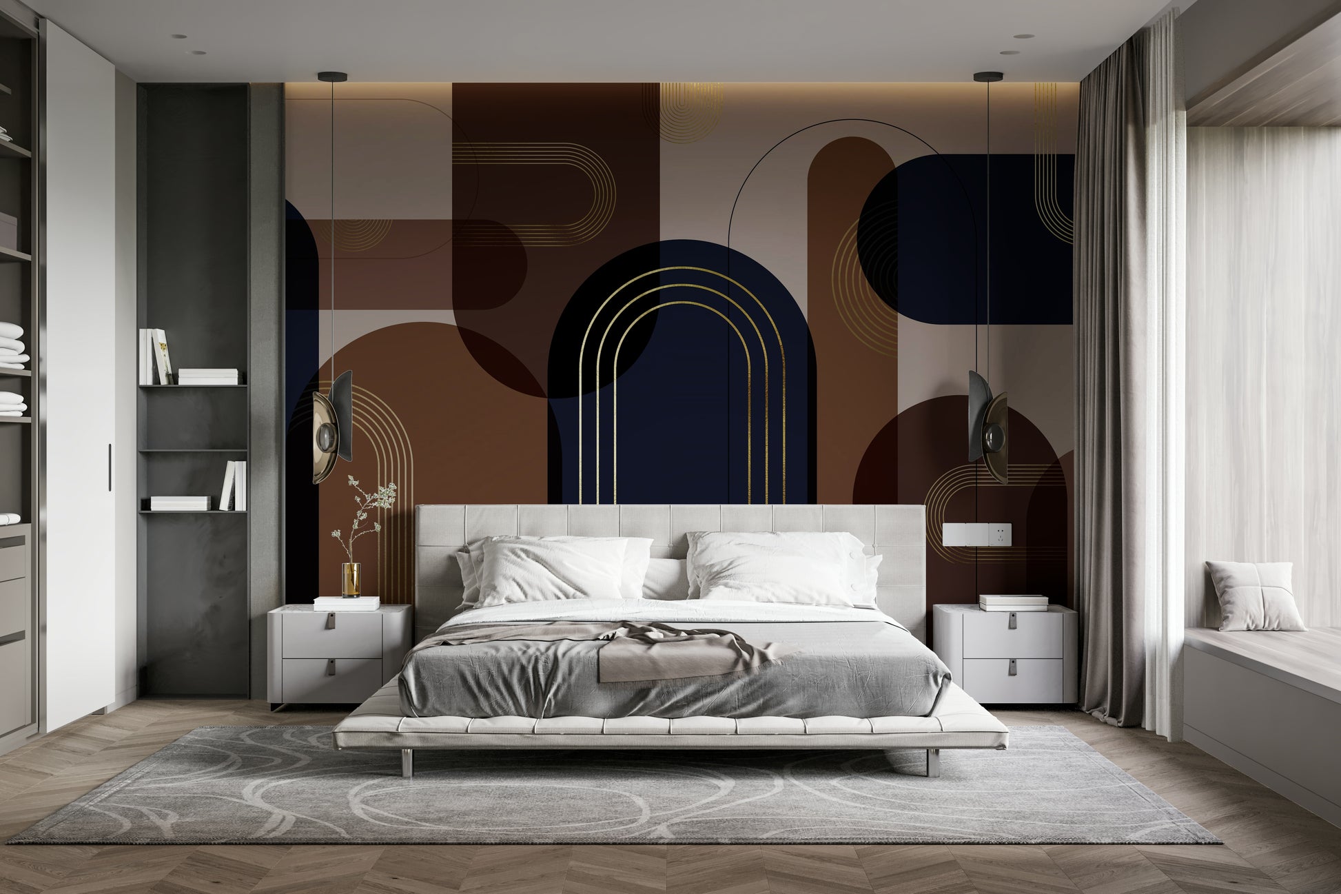 Stylish dark academia wall covering

