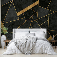 Gold mosaic wallpaper for walls in moody interiors

