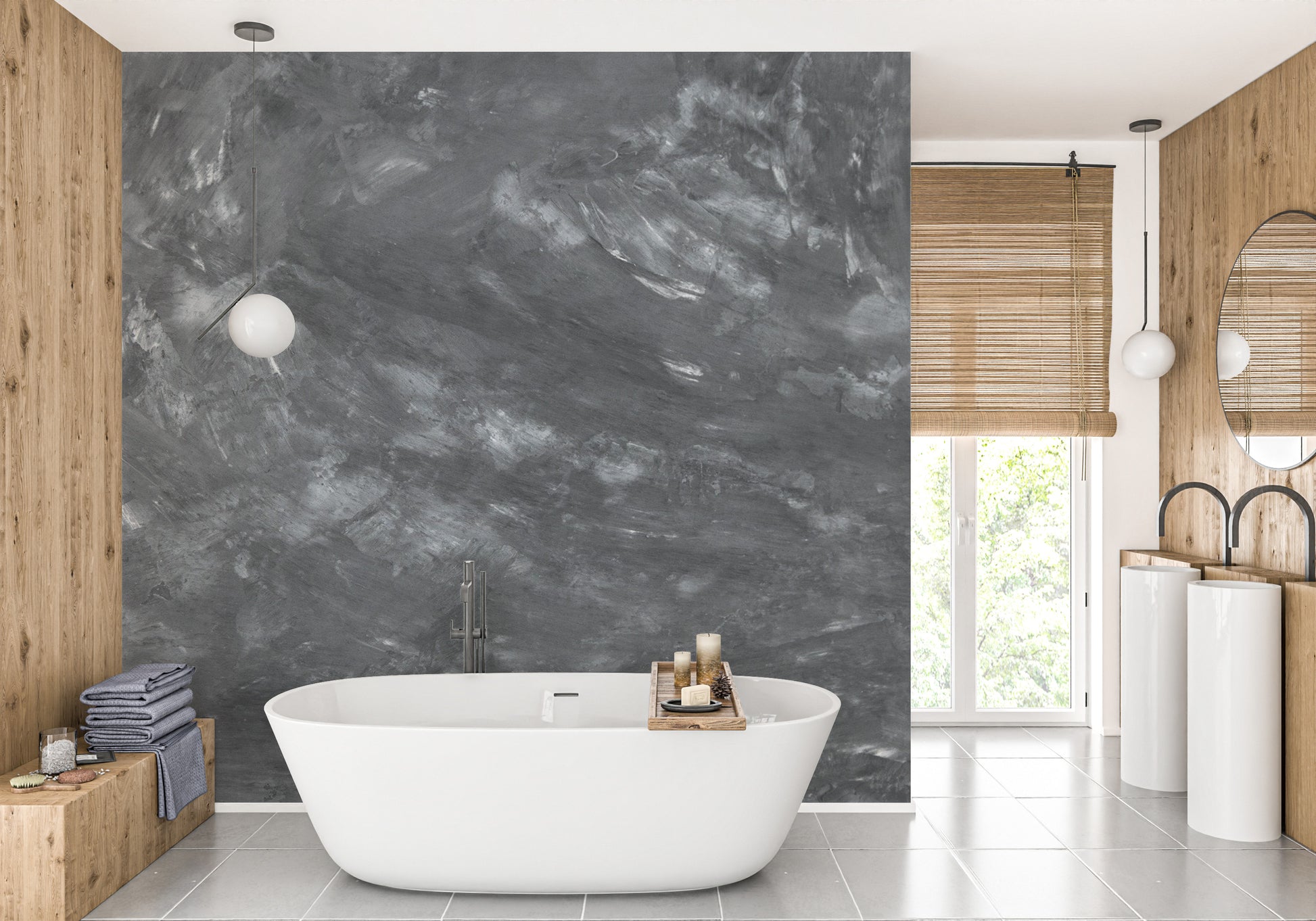 Dark Concrete Wallpaper Mural - Giffywalls