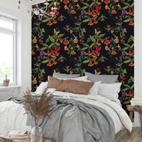 A beautiful modern art wall mural of flowers.

