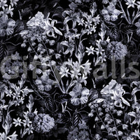 A seamless pattern of flowers on a wall


