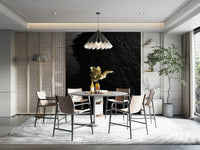 A detail shot of the flowing lines in the wallpaper.

