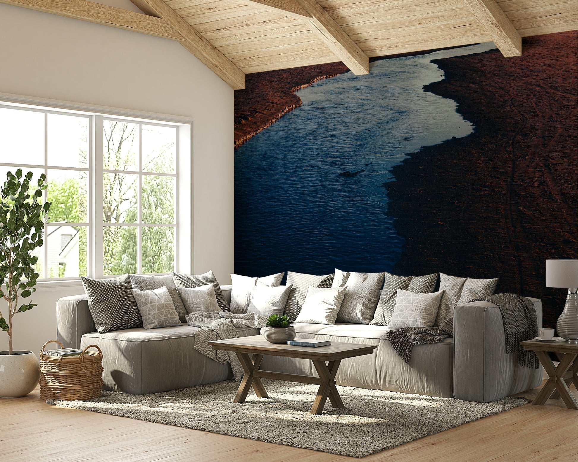 The wallpaper for walls being admired in a home.

