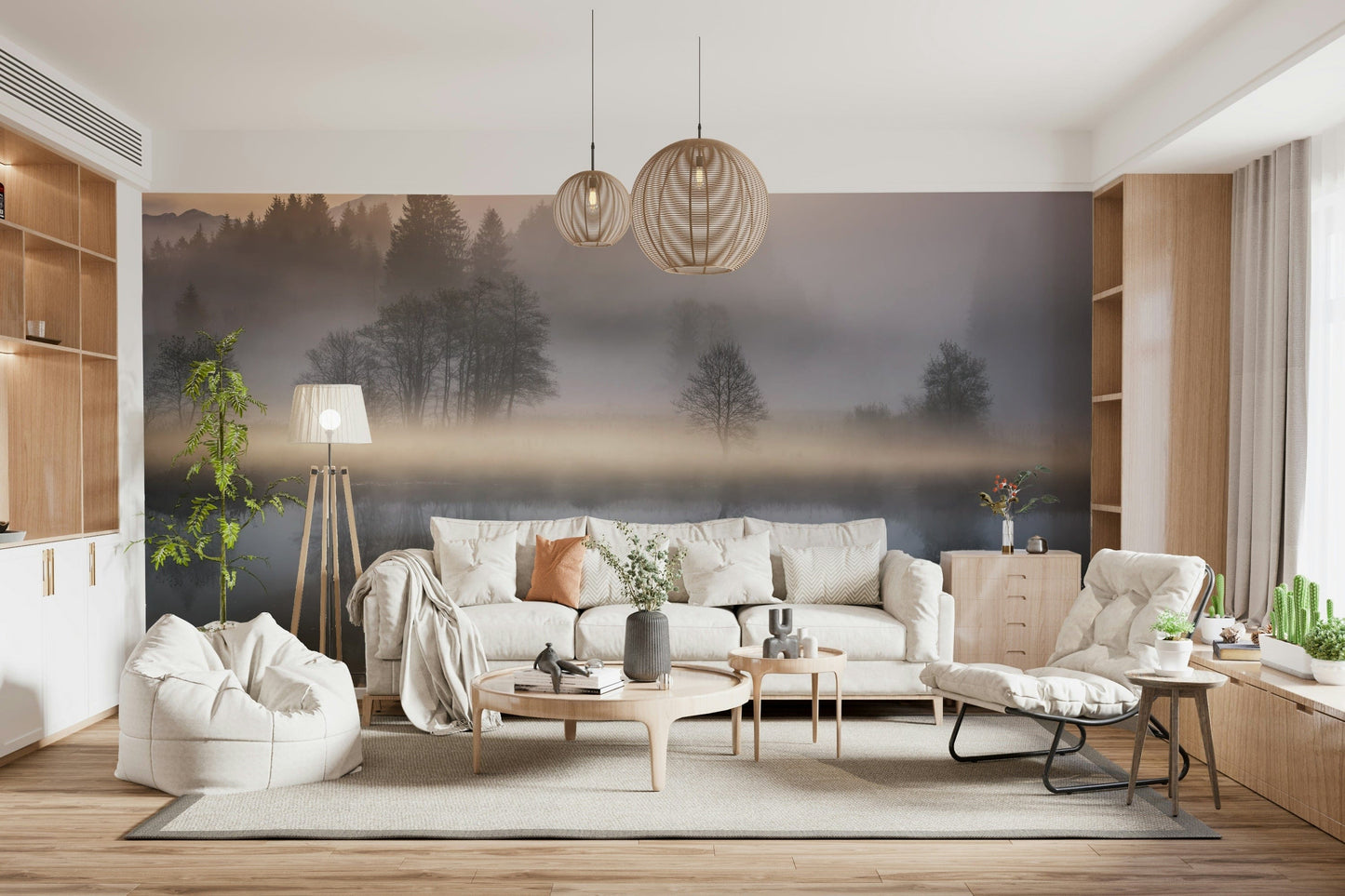 Sublime reflection wallpaper, golden hour haze, peaceful woodland, amazing depth.