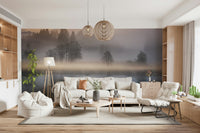 Sublime reflection wallpaper, golden hour haze, peaceful woodland, amazing depth.