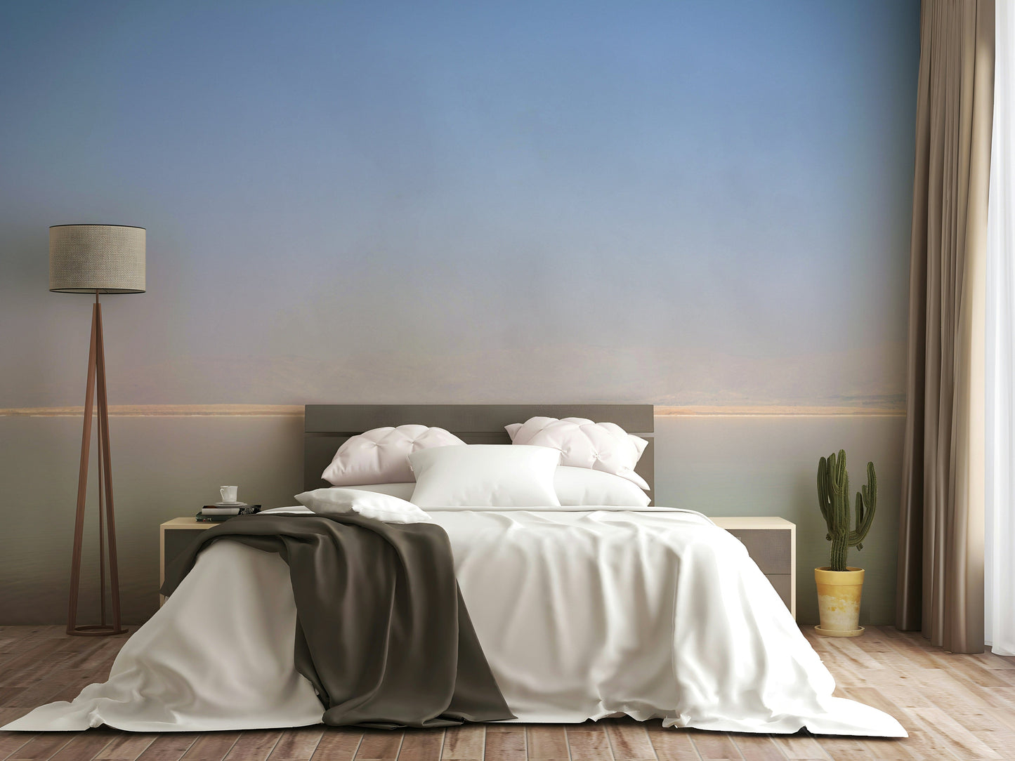 The wallpaper for walls being admired in a home.

