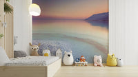 Tranquil Dead Sea shore mural wallpaper capturing the serene landscape.

