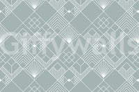 The style is a minimalist graphic design with an art deco feel.


