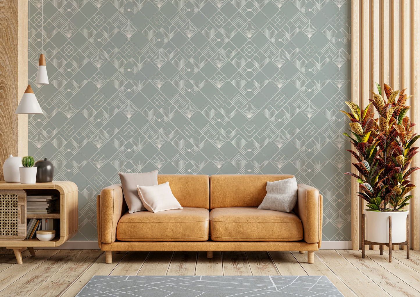 The composition is a harmonious, repeating pattern.

