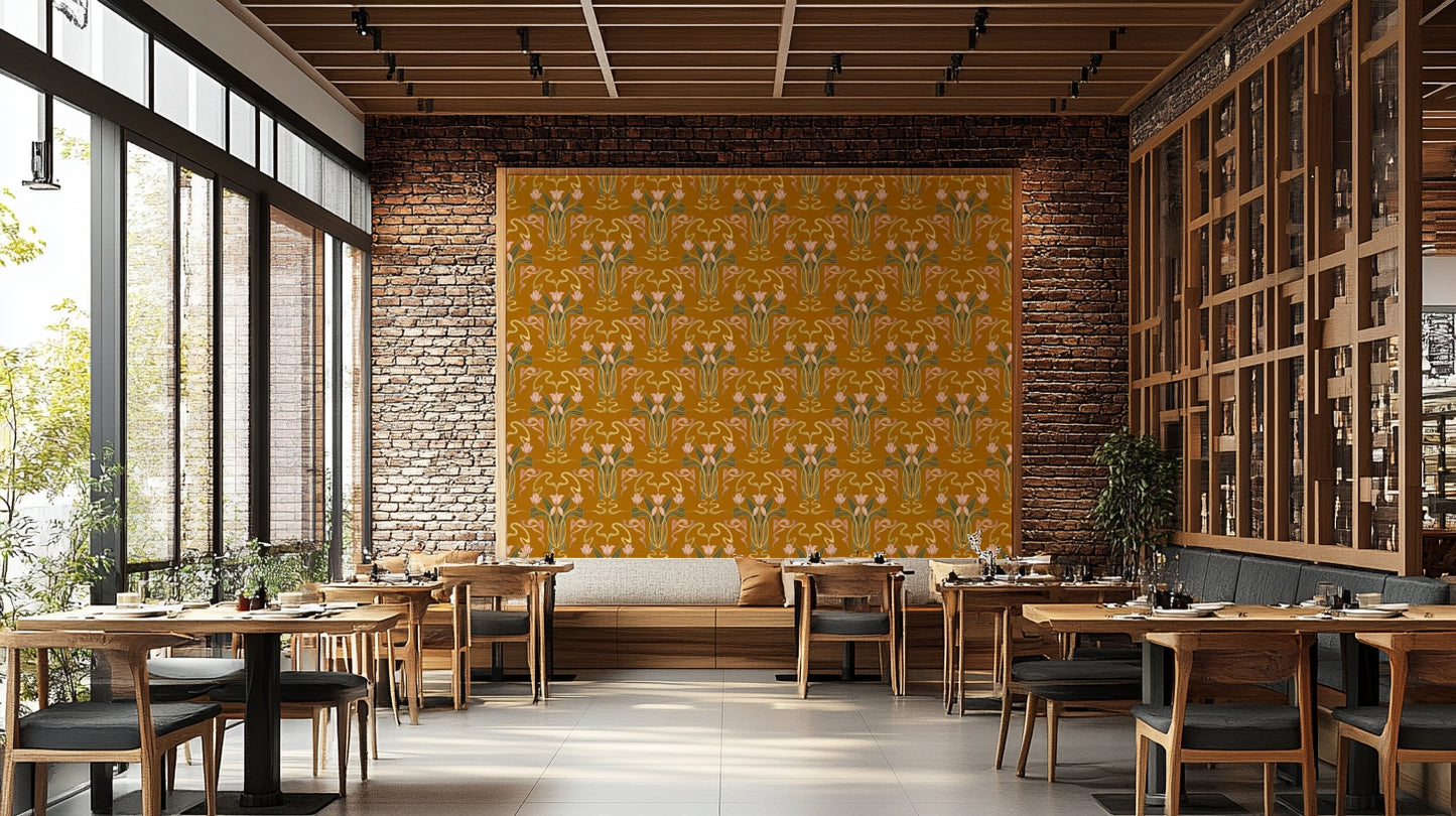 Art Nouveau tulip wall design

