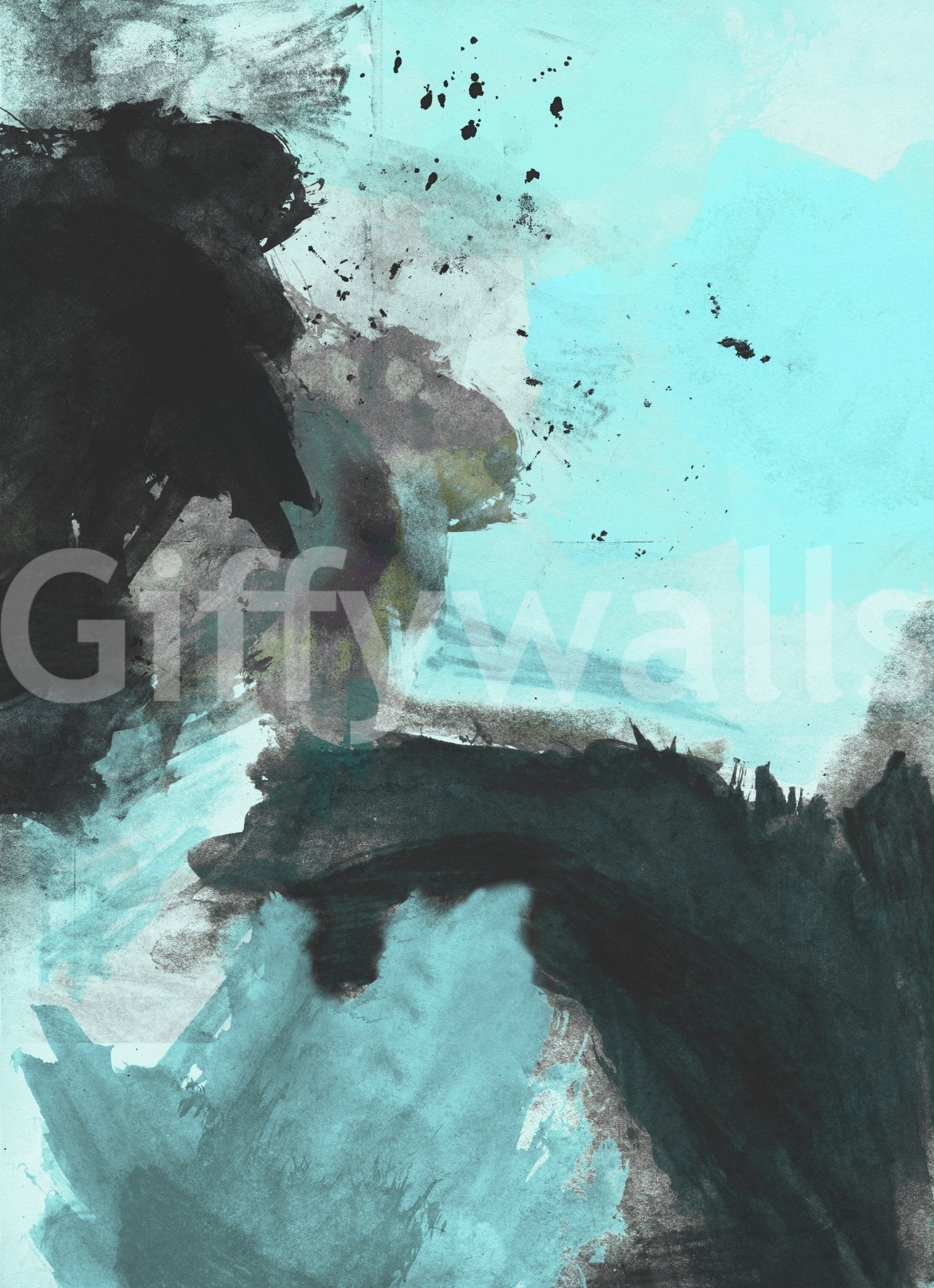 Visual art Deep Water Wall Mural with blended aqua tones