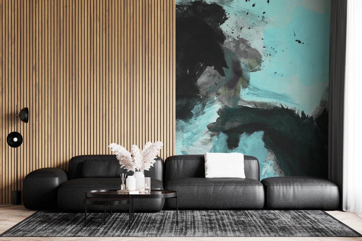 Graphic design Deep Water Wall Mural showcasing fluid motion
