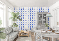 Delft Tile Blue & White Porcelain Wallpaper⁠