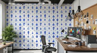 Delft Tile Blue & White Porcelain Wallpaper⁠