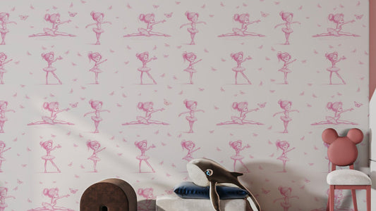 Graceful ballerina poses wallpaper design