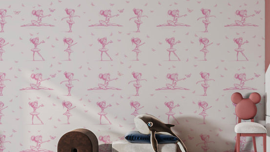 Graceful ballerina poses wallpaper design