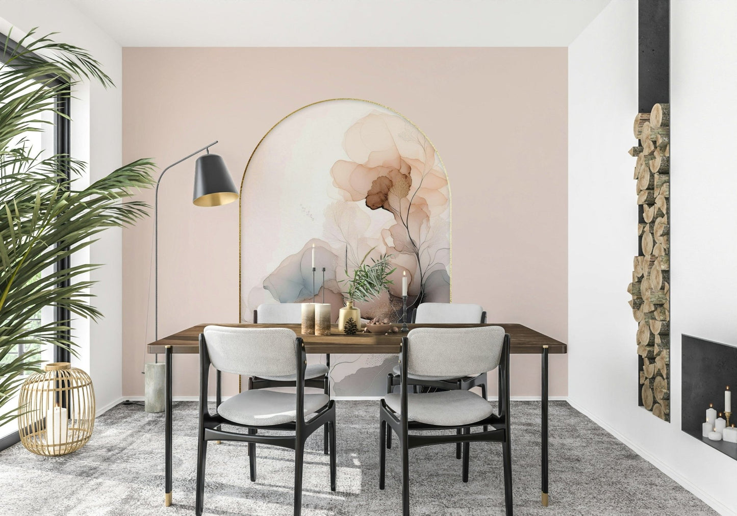 Delicate Floral Mist Wall Mural