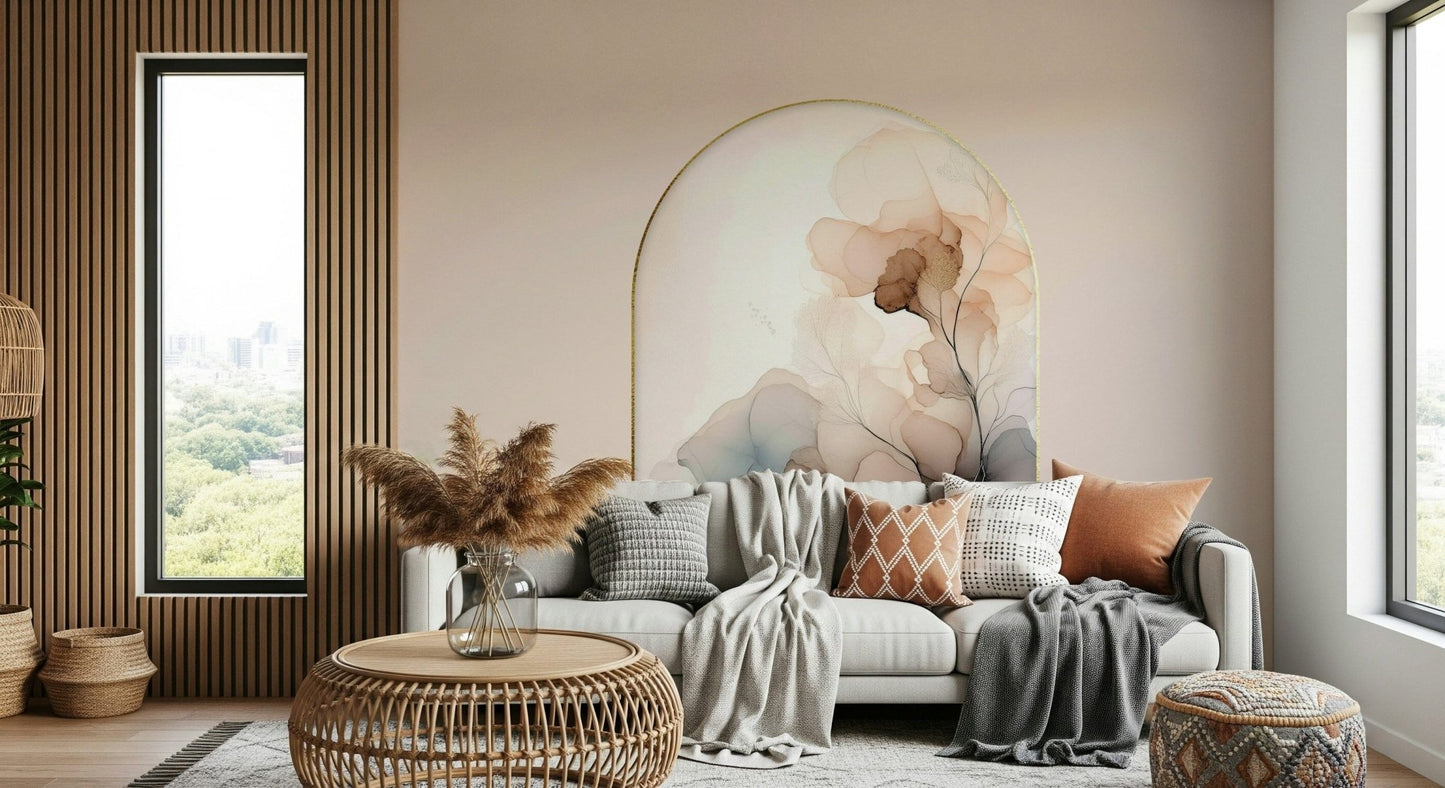 Delicate Floral Mist Wall Mural
