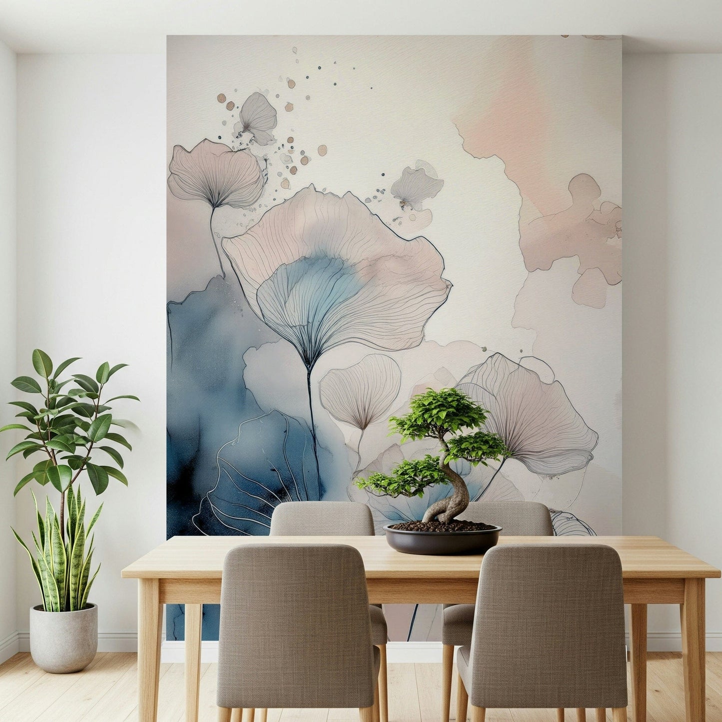 Delicate Floralscape Wall Mural