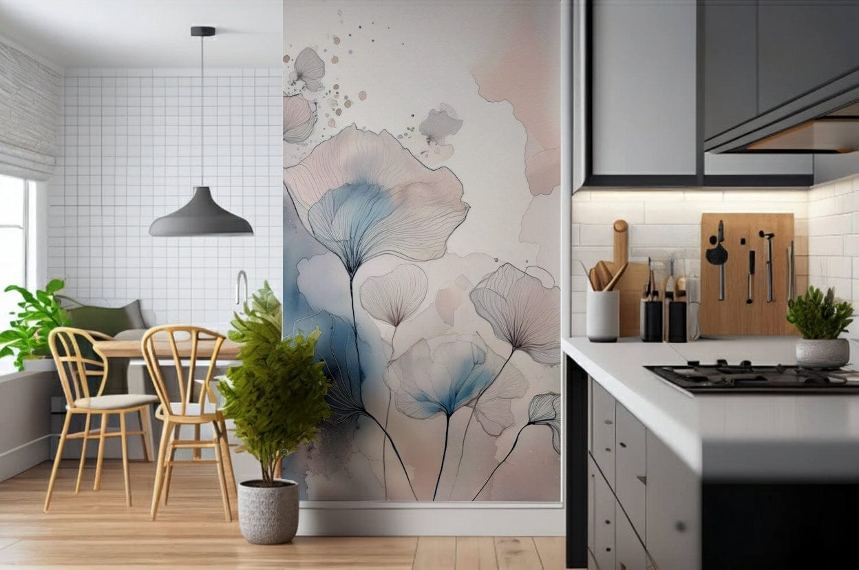 Delicate Floralscape Wall Mural