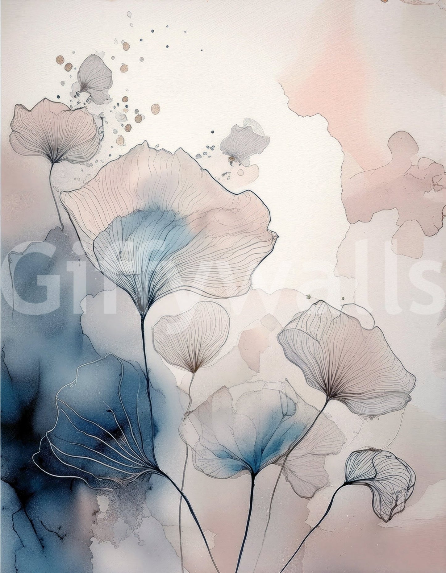 Delicate Floralscape Wall Mural