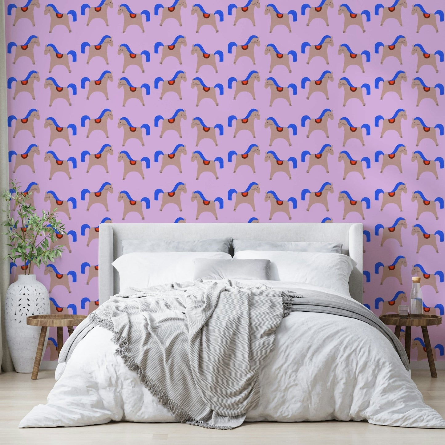 Kids’ room with playful Delight Carousel 03 pattern

