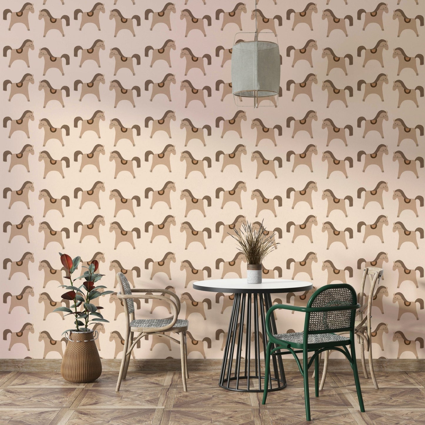 Creative children’s room wallpaper with movement

