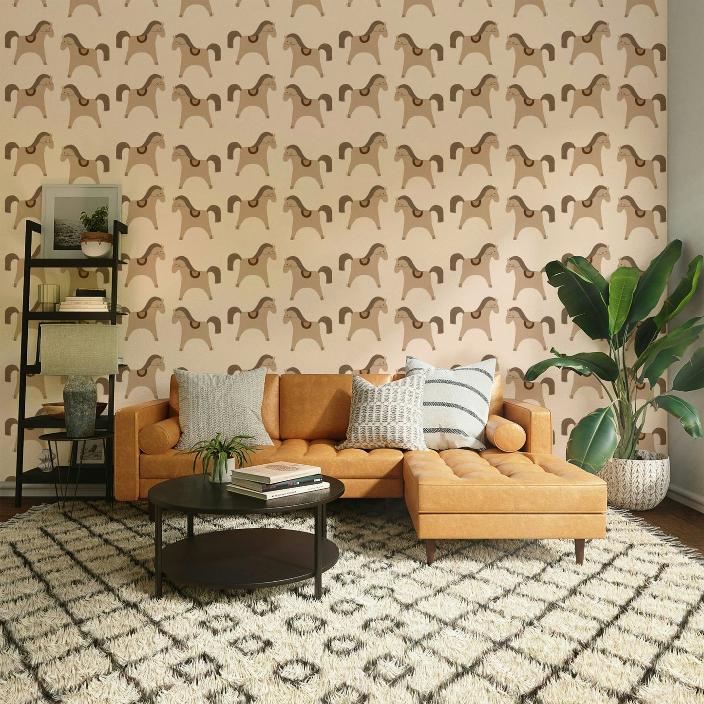 Cheerful wall art with soft rounded patterns

