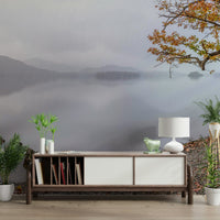 Peaceful nature wallpaper with autumn leaves

