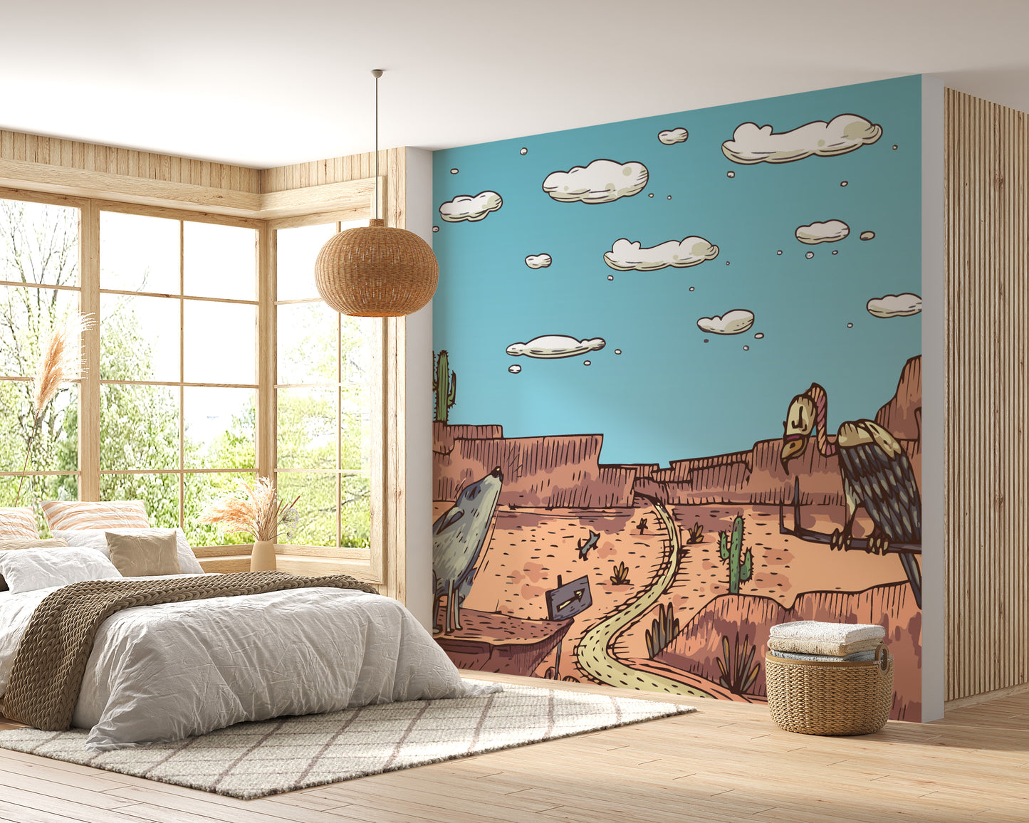 Desert Animal peel and stick wallpaper