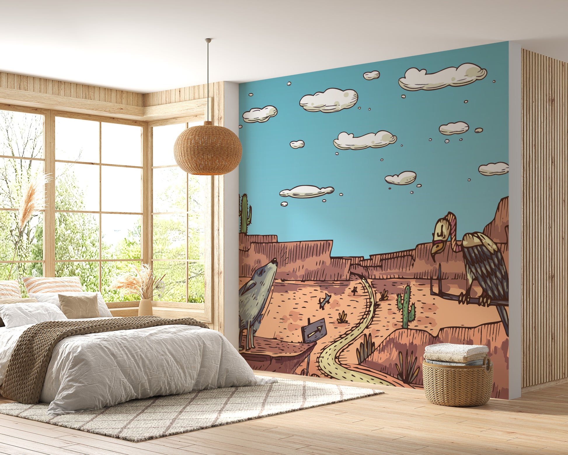 Desert Animal peel and stick wallpaper