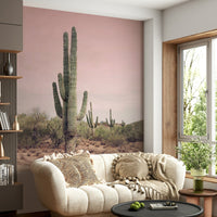 Desert Blush Wall Mural with soft blush and beige hues

