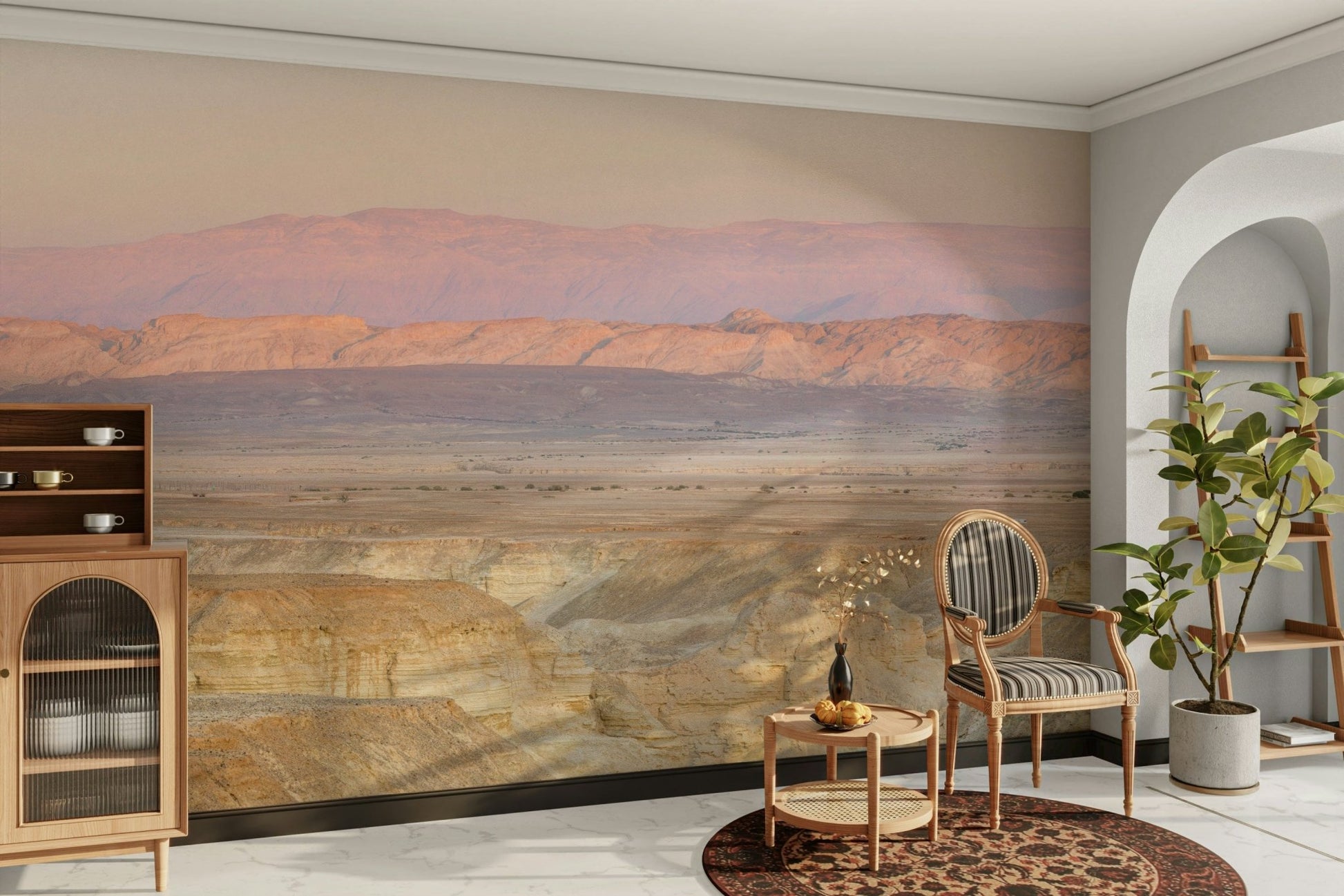 Morning desert landscape mural

